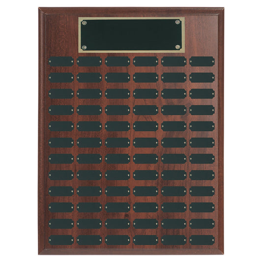 72 Plate Genuine Walnut Completed Perpetual Plaque