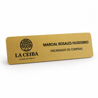 GAF110M. Gafete identificador de aluminio con broche magnético