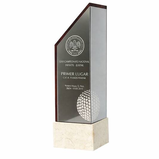 RME101-DEP Trofeo de Madera Sobre Base Cantera