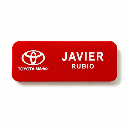 GAF600A. Gafete identificador de plástico con broche de alfiler