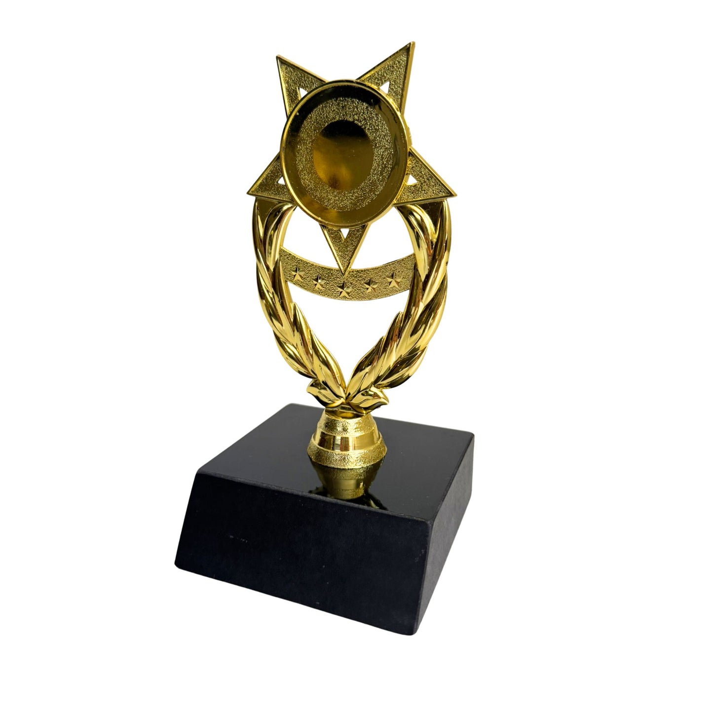 DEP428. Trofeo de Plástico con Distintivo.