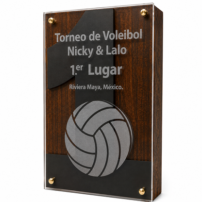 DEP980. Trofeo de Madera con Acrílico