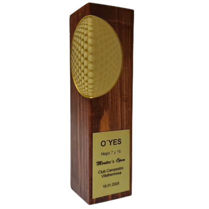 TGO190. Trofeo de Golf de Madera Personalizable México