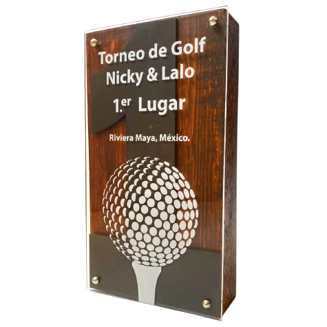 DEP980. Trofeo de Madera con Acrílico
