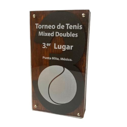 TTE985. Trofeo de Tenis Madera - El Número UNO