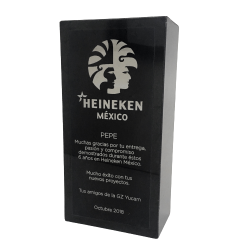 RME202. reconocimiento MDF y aluminio 11x22x6 cm personalizable premio escritorio