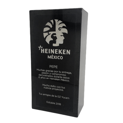 RME202. reconocimiento MDF y aluminio 11x22x6 cm personalizable premio escritorio